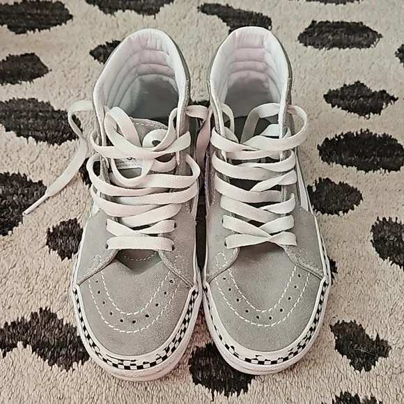 Vans Old Skool Ska-Hi Gray Suede Canvas Shoes Size 1 - Picture 4 of 9